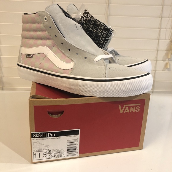 red checkerboard high top vans